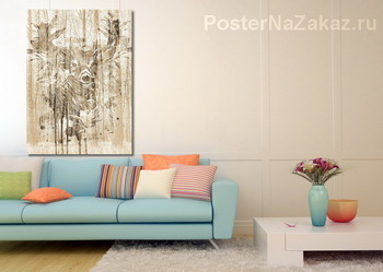 Модульная картина Олень на фоне деревьев