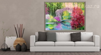 Модульная картина В саду у Моне