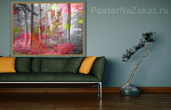 Модульная картина Домик в лесу