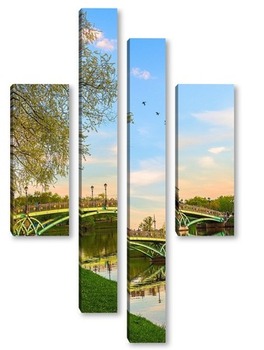 Модульная картина Пешеходный мост в Царицыно