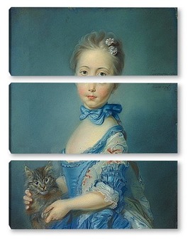 Модульная картина Девочка с котенком