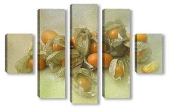 Модульная картина Физалис на столе.