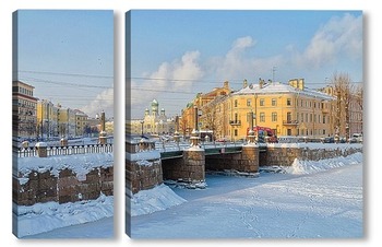 Зимний рассвет на Петровской набережной.
