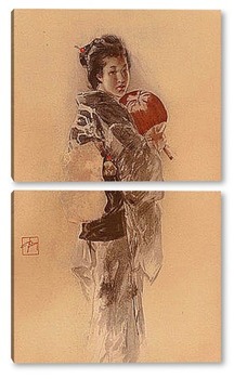 Модульная картина Портрет японской женщины