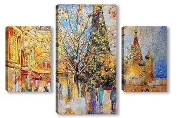 Модульная картина Московское Рождество