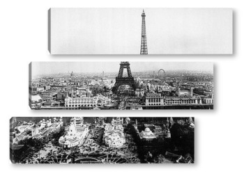 Модульная картина Париж - вид сверху.