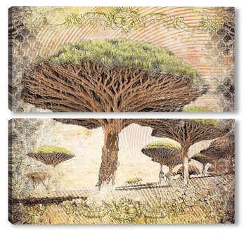 Модульная картина Баобабовое дерево