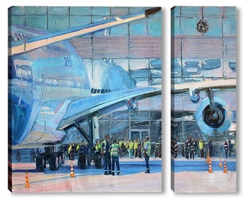 Модульная картина Перрон в аэропорту Домодедово