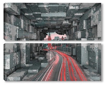 Модульная картина Московский трафик