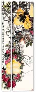 Модульная картина Бахчевые культуры и хризантемы
