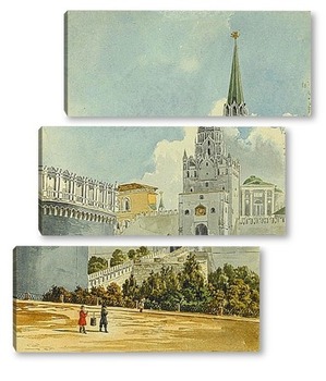 Модульная картина Троицкая башня и мост. Середина XIX века. 