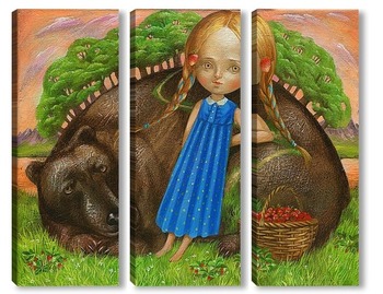 Модульная картина Маша и медведь