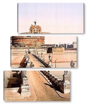 Модульная картина Замок и мост Сан-Анджело, Рим, Италия