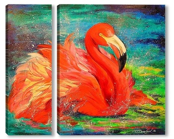 Модульная картина Фламинго  