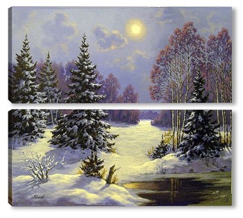 Модульная картина Зимняя ночь