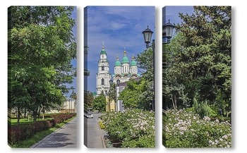 Модульная картина Соборная колокольня с Пречистинскими воротами. Астраханский кремль.