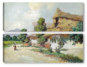 Модульная картина Деревня