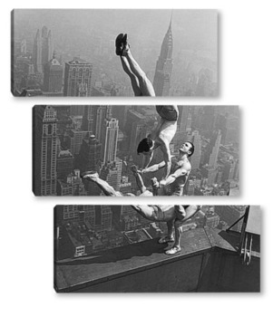 Модульная картина Акробатический номер на Эмпайер Стэйт Билдинг