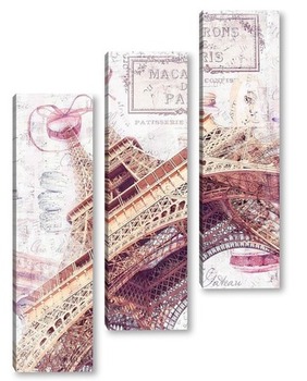 Модульная картина Эйфелева башня в сладостях