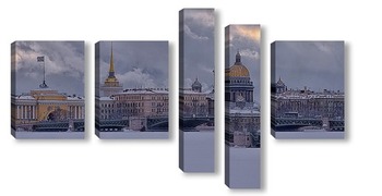 Модульная картина Зимний Петербург