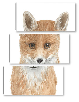 Модульная картина Лисенок, серия "Лесные животные"