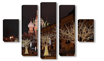 Модульная картина Ночная Москва