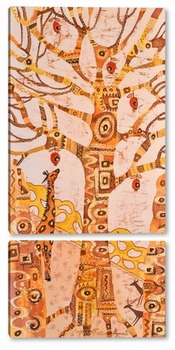 Модульная картина Дерево жизни с жирафом