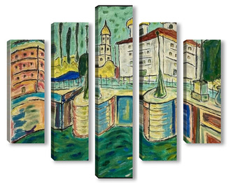 Модульная картина Питер. Пейзаж с церковью