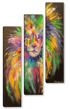 Модульная картина Красавец лев