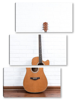 Модульная картина Guitar on a brick wall background	