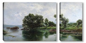Модульная картина Пейзаж с озером