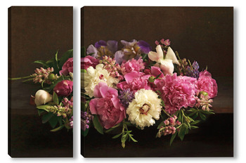 Модульная картина Букет садовых цветов