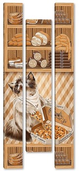 Модульная картина Кот обжора
