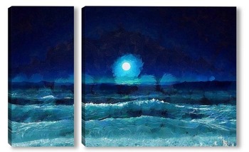 Модульная картина Ночное море