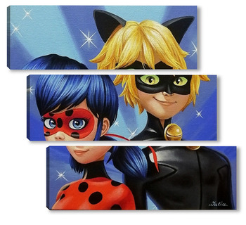 Модульная картина Леди Баг и Суперкот