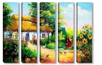 Модульная картина Украинское село