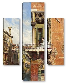 Модульная картина Анна Пассини на балконе Палаццо Приули в Венеции