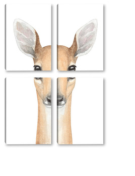 Модульная картина Олененок, серия "Лесные животные"