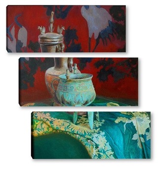 Модульная картина Натюрморт с китайскими вазами