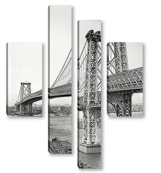 Модульная картина Вильямсбург мост из Бруклина, 1904
