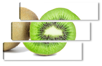 Модульная картина Fresh cut green kiwi fruit isolated on white