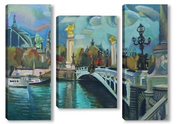 Модульная картина Париж. Мост Александра III