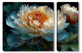  Цветущий миндаль над горной деревней