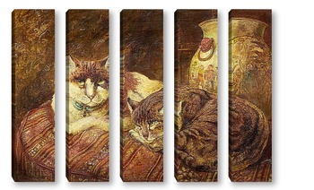 Модульная картина Черепаховые кошки