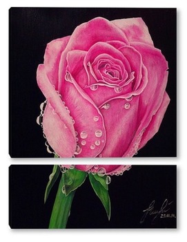 Модульная картина Розовая роза.