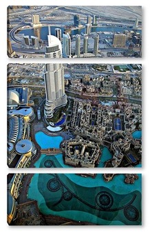 Модульная картина Вид с самого высокого здания в мире «Бурдж-Хали?фа»