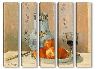 Модульная картина Натюрморт с яблоками и кувшином