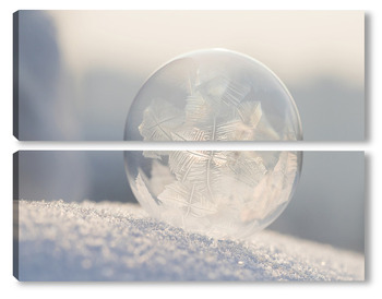 Модульная картина Мыльный пузырь на снегу