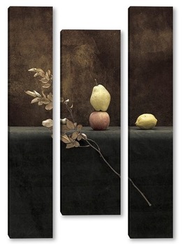 Модульная картина Груша, яблоко, лимон