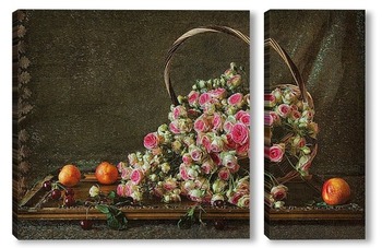 Модульная картина Корзина роз и фрукты